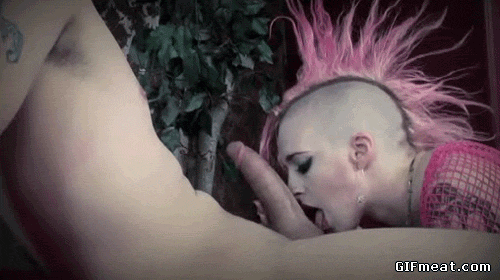 Punk Suck - Naughty punk girl Mandy Morbid sucking a dick â€“ Porn GIFs