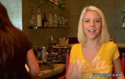 Flashing Tits Animated - Blonde amateur teen girl waitress flashing tits in public ...